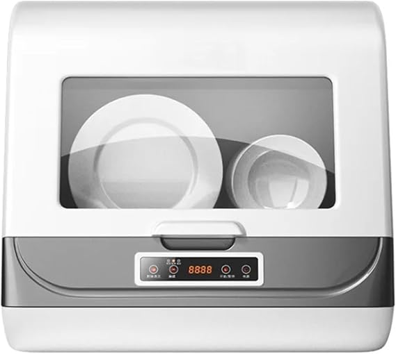 Countertop Dishwasher. Automatic Dishwasher Smart Household Dishes Washer Disinfection Sterilization Machine .Space Saving(White)
