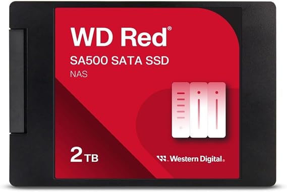 Western Digital 2TB WD Kırmızı SA500 NAS 3D NAND Dahili SSD Katı Hal Sürücüsü - SATA III 6 Gb/s, 2.5"/7mm, 560 MB/s'ye kadar - WDS200T2R0A