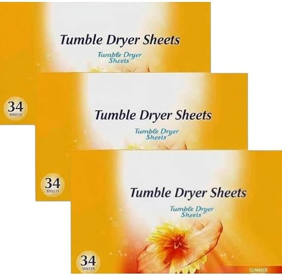 Tumble Dryer Sheets, Summer Breeze Scent, 34 Sheets per Box, Pack of 3