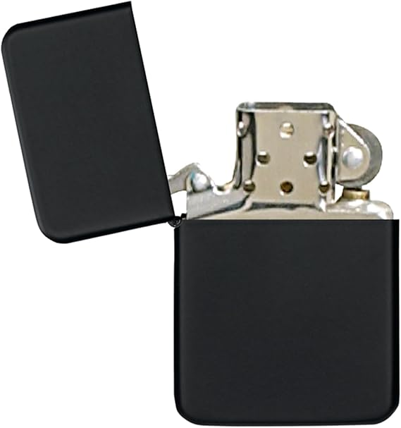 Thirsty Rhino Klik, Windproof Refillable Oil Wick Lighter with Vintage Flip Top and Aluminum Gift Case (Black)