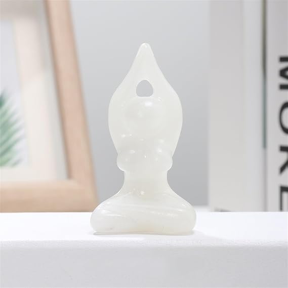 AtkitS Female Model Statue Natural Crystal Yoga Girl Naked Female Model Figurine Amethyst Quartz Crystal Engraving Home Decor Gift (Color : Clear quartz)