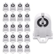 Non-shunted Turn Type T8 Lamp Holder JACKYLED 50-Pack UL Socket Tombstone for LED Fluorescent Tube Replacements Screw Type Medium Bi-pin Socket