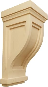 Ekena Millwork COR04X05X10TRAL Traditional Recessed Wood Corbels, 4 3/4"W x 5"D x 10"H, Alder