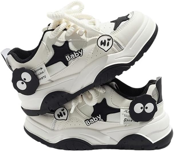 Star Shoes Walking Sneakers Women Chunky Sole Y2K Aesthetic Cute Big Toe Cap Comfort Insole Anti-Slip US4-8