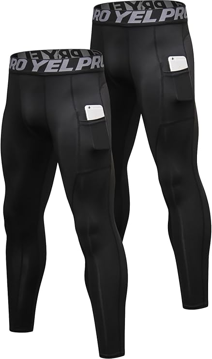 Queerier Men's Compression Pants Leggings Workout Tights Spandex Athletic Baselayer Basketball Football Pant