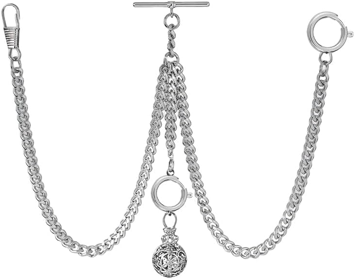 BOSHIYA Pocket Watch Double Albert Chain