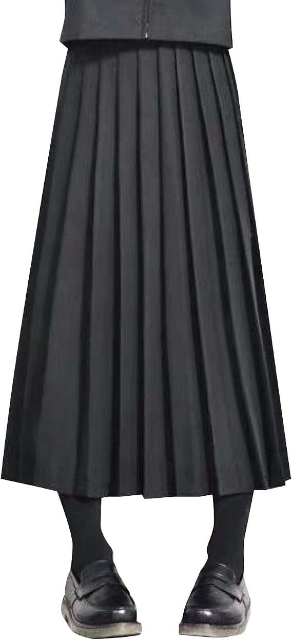 80cm Pleated Skirt Long School Uniform Skirt Maxi Length Large Size High School Girl Female Leader S