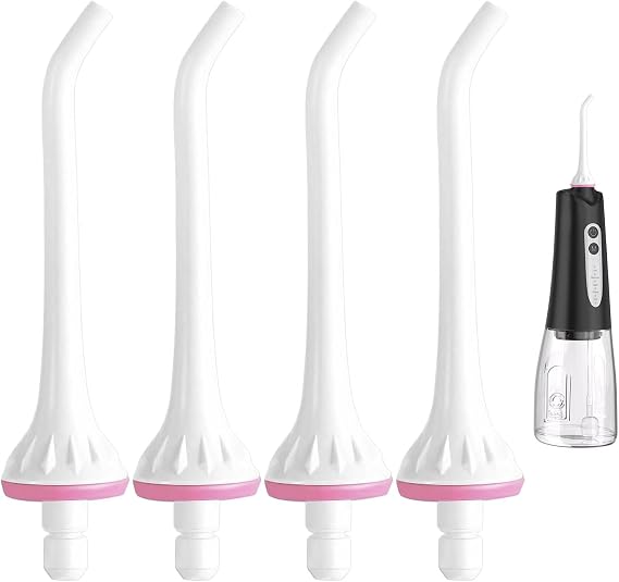 4PCS Water Flosser Replacement Tips,Oral Irrigator Jet Nozzles for Effective Cleaning,Compatible with Hangsun/Waterpik/Nicwell/COSLUS/Mospro/Zerhunt,Etc(White)