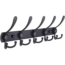 VoOqo Coat Rack,Wall Mounted Coat Rack, Coat Hooks Wall Mounted Coat Rack Heavy Duty 5 Hook Metal Wall Mount with Screws for Home Corridor Wall Mounted Coat Hook Wall Mount Coat Hanger
