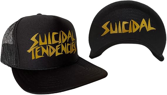 Suicidal Tendencies Official OG Flip Up Hat Gold Print + Sticker