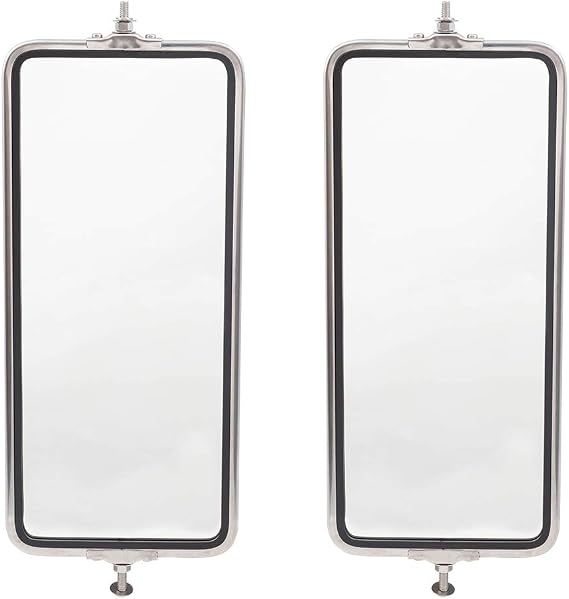 Brock Replacement Driver and Passenger Universal West Coast Truck Stainless Steel Side Mirrors 7" x 16"
