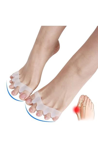 BUNYON Ayak 5 Parmak Ayıran Makara Silikon Gece Ateli Parmak Ayırıcı Koruyucu Halluks Valgus