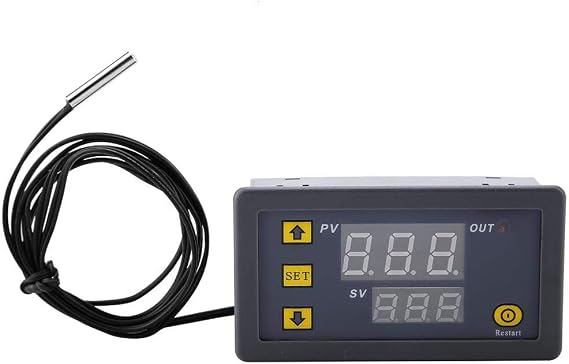 Digital Temperature Controller, 12V 24V 220V LED Digital Thermostat Switch Sensor Meter, DC220V