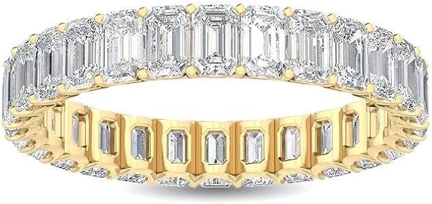 1 to 10 Carat 14K Emerald Cut LAB GROWN Diamond Wedding Eternity Band