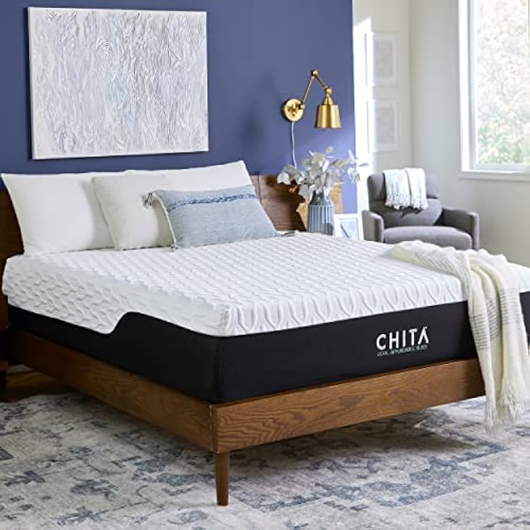 CHITA Queen Size Premium Cool Gel Memory Foam Mattress, 14 Inch Medium Firm, 5 Layers of Comfort- Cooling Cover Mattress in a Box- CertiPUR-US Certified,100 Night Trial-