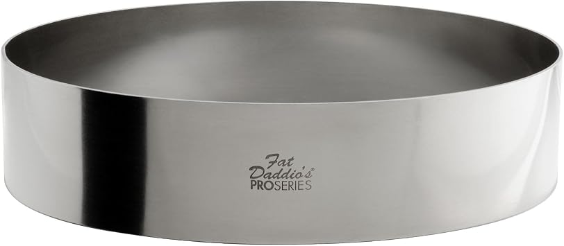 Fat Daddios SSRD-8020 Stainless Steel Round Cake & Pastry Ring, 8 x 2 inch