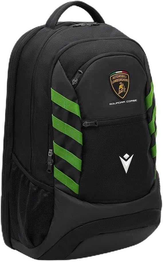 Lamborghini Y-Shape-Print Backpack Olive/Brown