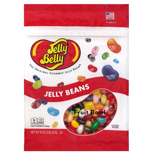 Jelly Belly Fruit Bowl 16 Flavors Jelly Beans - 1 Pound 16 Ounces Resealable Bag - Genuine, Official, Straight from the Source