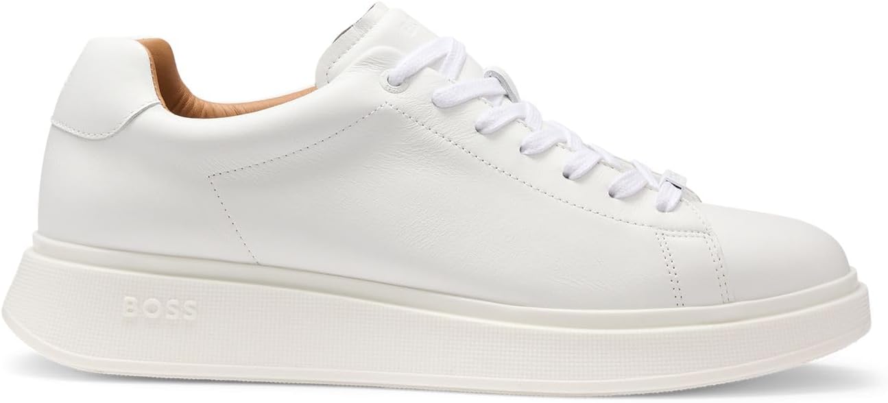 BOSS Men's Bulton Runn Suede Trainers with Logo Loop on Laces Size