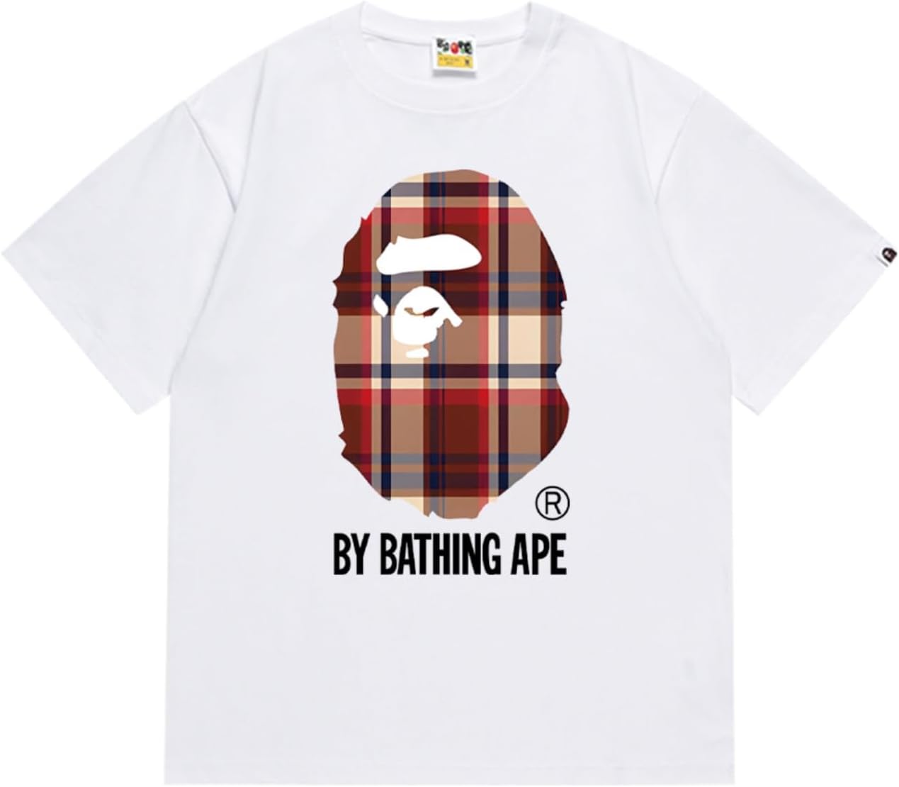 FDTURES 24ss Campus Fashion Top BAP T-Shirt Japanese Monkey Head Small Monkey Camo Crew Neck Hoodie Loose Short Sleeve T-Shirt