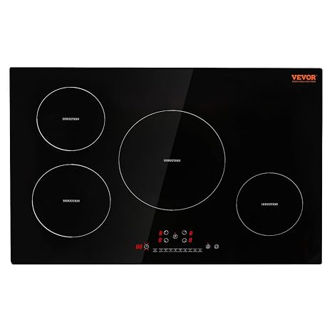 VEVOR Built-in Induction Electric Stove Top 30 Inch,4 Burners Electric Cooktop,9 Power Levels & Sensor Touch Control,Easy to Clean Ceramic Glass Surface,Child Safety Lock,240V