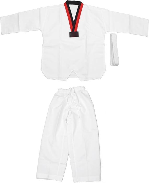 Taekwondo Suit, Height 136 to 146cm Comfortable Breathable Taekwondo Training Uniform Dobok Suit Lightweight Student Training Uniform for Kids
