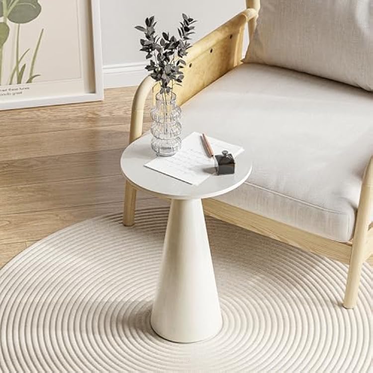 COZAYH Small Pedestal End Table Round Farmhouse Martini Table Wood Plant Stand Rustic Drink Table for Small Space Living Room, Dark Blue