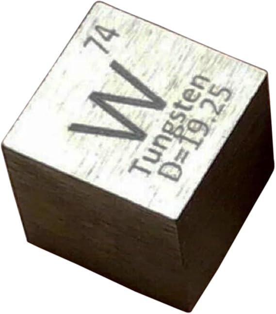 Tungsten Cube Pure Metal High Density Cube Laser Engraved Cube for Element Collection Lab Material Periodic Table of Elements Collection DIY Teacher Science Creative Gift