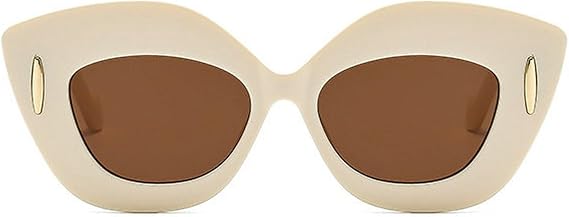 COTIA Fashion Cat Eye Polygon Irregular Sunglasses for Women Men Personality Vintage Rivets Oversized Sun Glasses W35