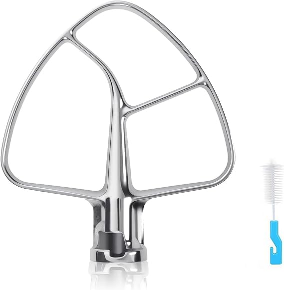Durable Stainless Steel Flat Beater Attachment, Kitchen Aid Paddle for 4.5-5 Qt Tilt Head Stand Mixers, Kitchen Aid Paddle for Mixer, Efficient Replacement Beater (5 QT)