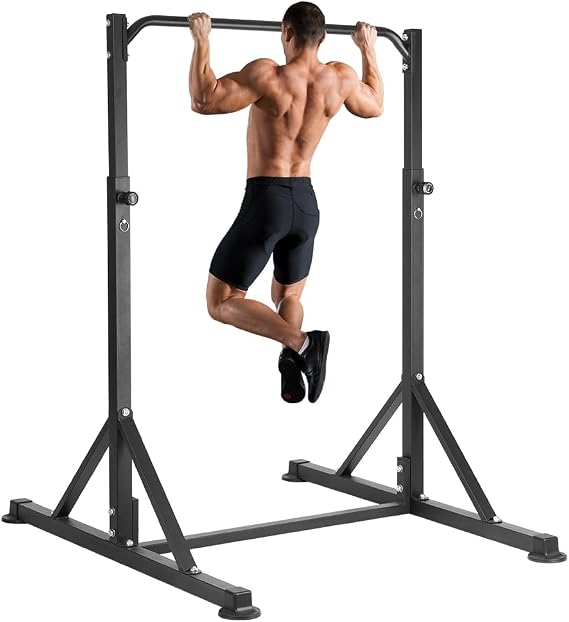 Pull Up Bar Station, Heavy Duty Chin Up Pullup Bars Free Standing Home Gym | 92" Adjustable Height, 440lb Capacity, 39.1" Wide Strength Training hanging Bar for Exercise, Outdoor Indoor Workout Fitness