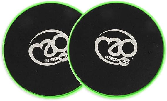 Fitness Mad Sliding Discs, Core Sliders for Abdominal Exercise, Pair of Core Gliding Discs, For Carpet & Hard Floors, Full Body Workout, Use for Home Workouts, Crossfit, Ab Workouts