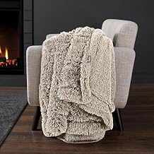 Bare Home Shaggy Faux Fur Sherpa Blanket - Super Soft, Fuzzy, Fluffy - Reversible Cozy Warm Blanket for Couch, Sofa, Chair, Bed - Luxury Home Decor (King, Oyster)