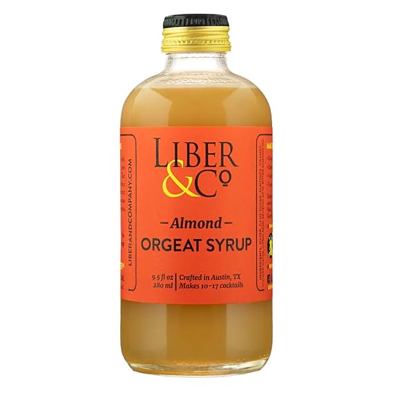 Liber & Co. Almond Orgeat Syrup (9.5 oz) Made with Whole, Roasted Almonds