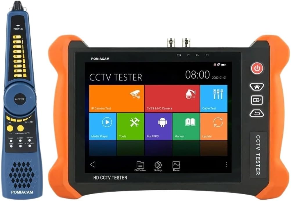 CCTV Camera Tester, 8K H.265 IP Camera Test X9-MOVTADHS Pro 8MP TVICVIAHDCVBS Camera Tester with POE Max 90W Power 7000mAh BatteryX9-AHD Pro