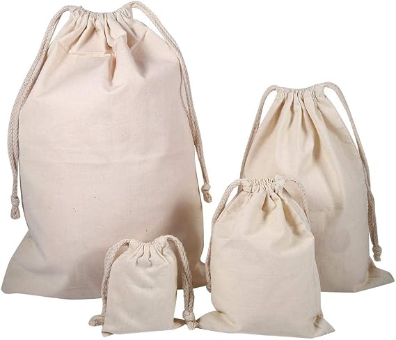 Extra Large Cotton Laundry Bag, Cotton Craft Heavy Duty Bags for Home Storage Beige(1520cm)