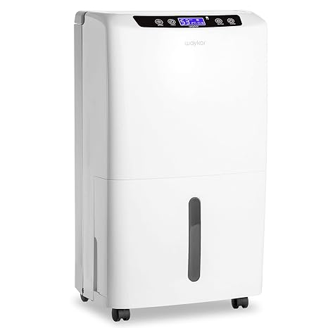 Waykar 34 Pints Energy Star Dehumidifier for Spaces up to 2,000 Sq. Ft at Home, in Basements and Large Rooms with Drain Hose and 0.66 Gallons Water Tank