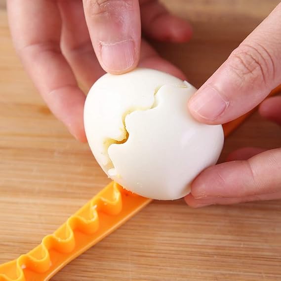 Boiled Egg Flower Cutter Slicer Set 2 Pack Cute Bento Box Food Shaper Tool | Food-grade PP plastic, 2-pack flower shapes, creates cute boiled egg art for kids bento boxes, easy to use & clean