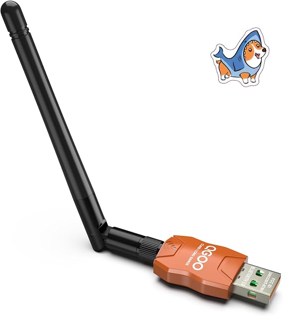 Class 1 Long Range Bluetooth Adapter for PC, QGOO USB Bluetooth Adapter for PC 5.3+EDR, Dongle Receiver Support Windows10/8.1/8/7(orange-058)