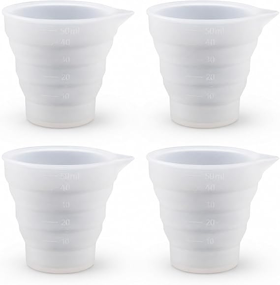 4PCS Laundry Dosing Balls for Liquid Detergent - Silicone Measuring Cup 50ml - Foldable Laundry Detergent Dispenser - Reusable Washing Liquid Measuring Cup - Portable Laundry Tool for Washing Machine