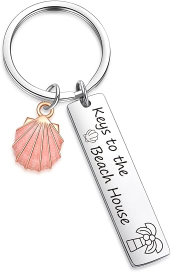 ZNOSVEI Beach Keychain For Beach Lover Gifts Beachy Keychain Summer Hotel Gifts Coastal Jewelry Scallop Jewelry