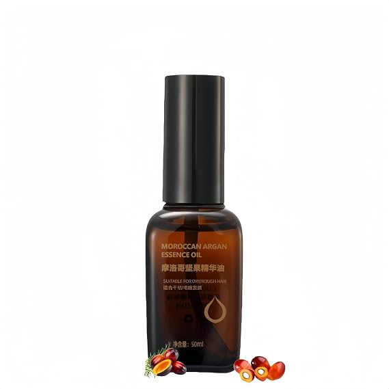 Argan Oil For Frizzy Essence Oil,Dry & Damaged Hair Nourishing & Strengthening Hair Care Oil For All Hair Types Anti Frizz, Moisturizing, Repair & Shine 50ml (1pcs)