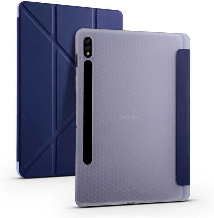 CONSTRAIN - Samsung Galaxy Tab S7 FE Lte (T737-T736-T733-T730) ile Uyumlu Kılıf Kalem Bölmeli Standlı Akıllı Kapak - Lacivert 1