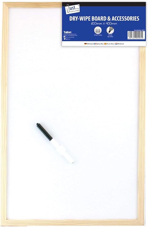 Tallon Just Stationery 400x600mm Pine Frame Dry Wipe Board, 4293