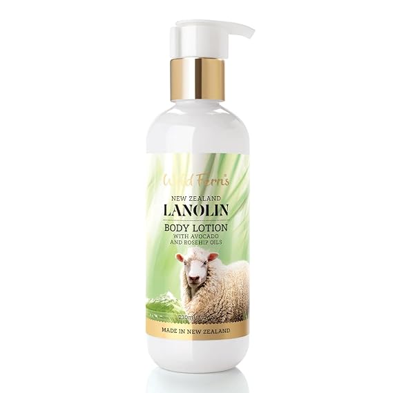 Wild Ferns Lanolin Body Lotion with Avocado & Rosehip Oils, 230ml | 99% Natural