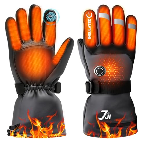 Heated Gloves for Men Women, Rechargeable Heated Gloves with 3 Temperature Modes, 7.4V 22.2WH Battery, Waterproof Electric Hand Warmers for Motorcycle Skiing, Camping & Hiking, Hunting, Cycling