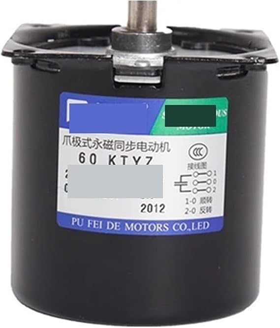 synchronous Motor 14W 220V 60KTYZ Center Shaft 7/8mm with Gear Synchronous Motor 5/7/10 Universal 2.5/5/7.5/10/15rpm(7.5rpm(7mm)(12teeth))