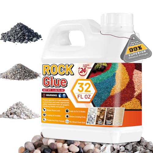 Rock Glue for Landscaping - 32 Oz Strong Stone Mulch Glue, Long-Lasting Gravel Adhesive for Garden, Yards, Plants, Walkway, Pebbles, Pea Fish Tank Gravel, Rubber Mulch Bindere for Landscaping