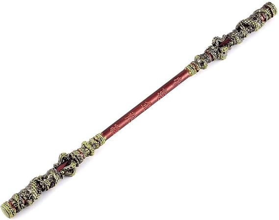 Monkey King Staff, Sun Monkey King Gold Cudgel, Metal Artisan Crafted Desk Decor, 8.7 in