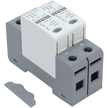 2 Pole DC Surge Protector for Solar PV Systems, 500V/600V/1000V DC, 20kA/40kA Max Discharge Current, IP20 Rated, DIN Rail Mountable, Flame-Retardant PC Housing(2P40KA 500DC)